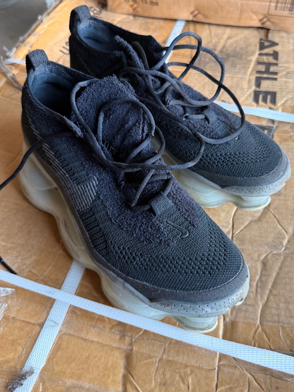 Nike Air Max Scorpion Flyknit Black Sneakers with Translucent Sole